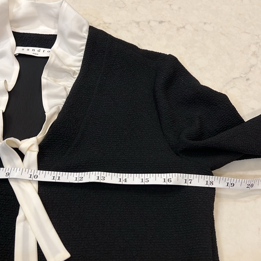 Sandro NWT black dress with white collar size 2 - Picture 10 of 11